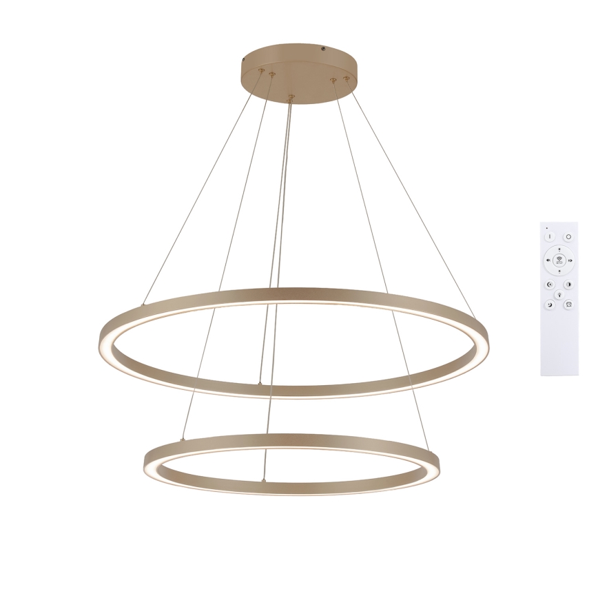 Brilagi - hämardatav LED-ripplühter kaabliga PORTOFINO LED/98W/230V 3000-6000K läbimõõt 80 cm beež + kaugjuhtimispult