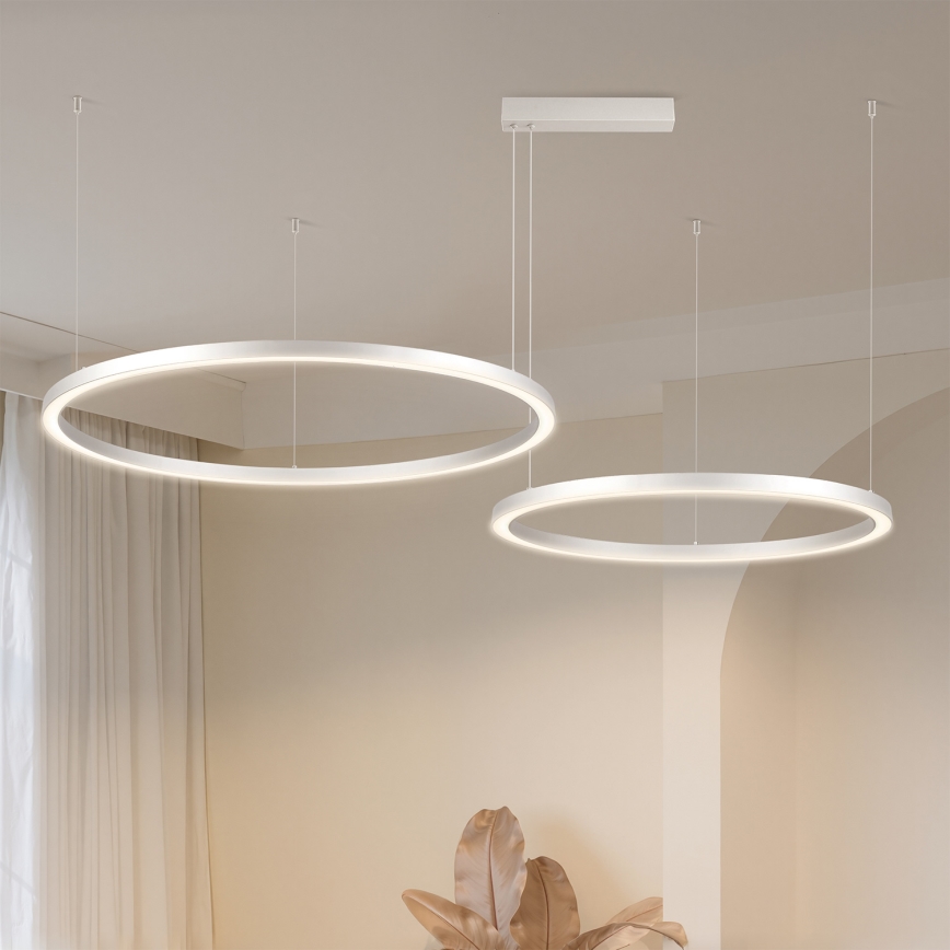 Brilagi - hämardatav LED-rippvalgusti kaablil PORTOFINO LED/98W/230V 3000-6000K hõbedane + kaugjuhtimispult