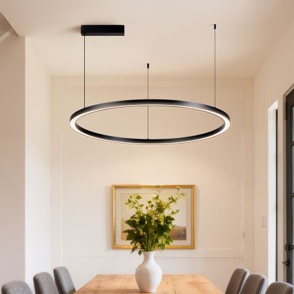 Brilagi - PORTOFINO hämardatav LED-rippvalgusti riputuskaabliga LED/60W/230V 3000-6000K läbimõõt 80 cm must + kaugjuhtimispult