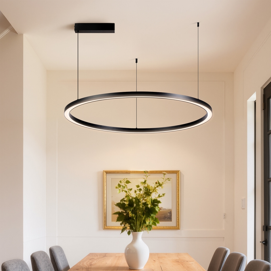 Brilagi - PORTOFINO hämardatav LED-rippvalgusti riputuskaabliga LED/60W/230V 3000-6000K läbimõõt 80 cm must + kaugjuhtimispult