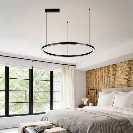 Brilagi - PORTOFINO hämardatav LED-rippvalgusti riputuskaabliga LED/60W/230V 3000-6000K läbimõõt 80 cm must + kaugjuhtimispult