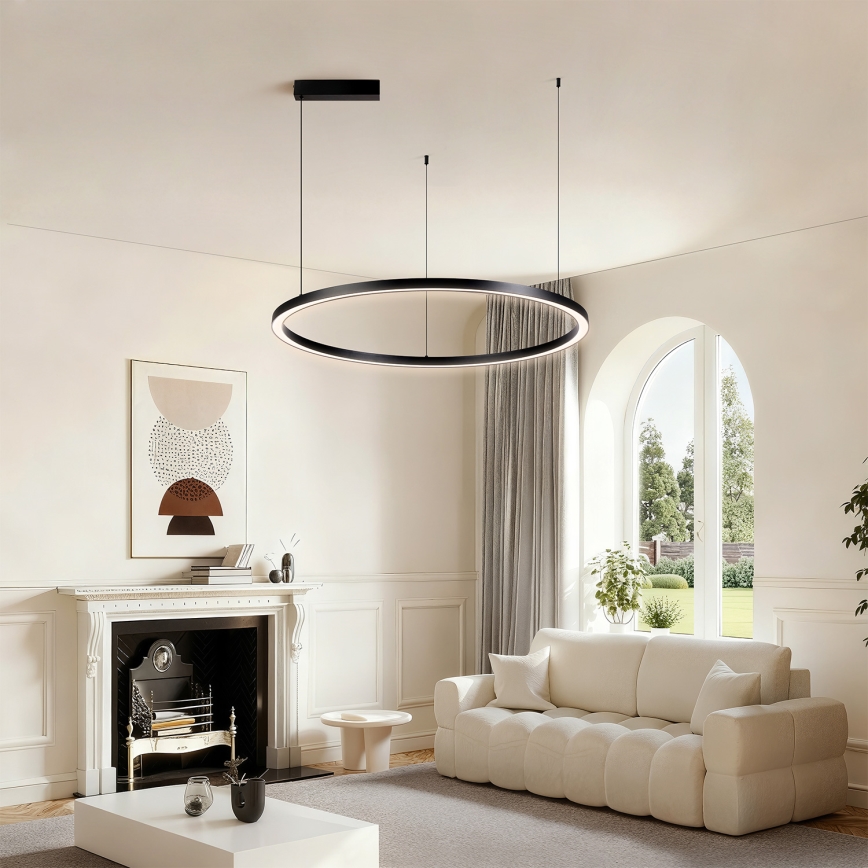 Brilagi - PORTOFINO hämardatav LED-rippvalgusti riputuskaabliga LED/60W/230V 3000-6000K läbimõõt 80 cm must + kaugjuhtimispult