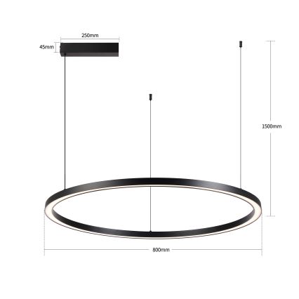 Brilagi - PORTOFINO hämardatav LED-rippvalgusti riputuskaabliga LED/60W/230V 3000-6000K läbimõõt 80 cm must + kaugjuhtimispult