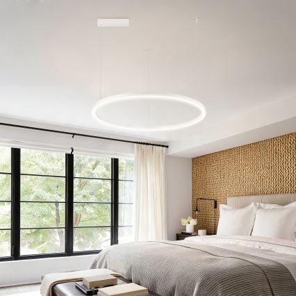 Brilagi - LED-hämardatav rippvalgusti kaablil PORTOFINO LED/60W/230V 3000-6000K, läbimõõt 80 cm, valge + kaugjuhtimispult