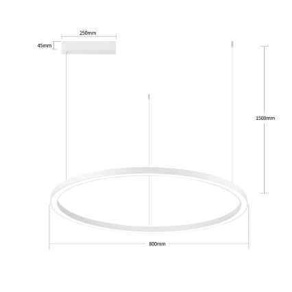Brilagi - LED-hämardatav rippvalgusti kaablil PORTOFINO LED/60W/230V 3000-6000K, läbimõõt 80 cm, valge + kaugjuhtimispult