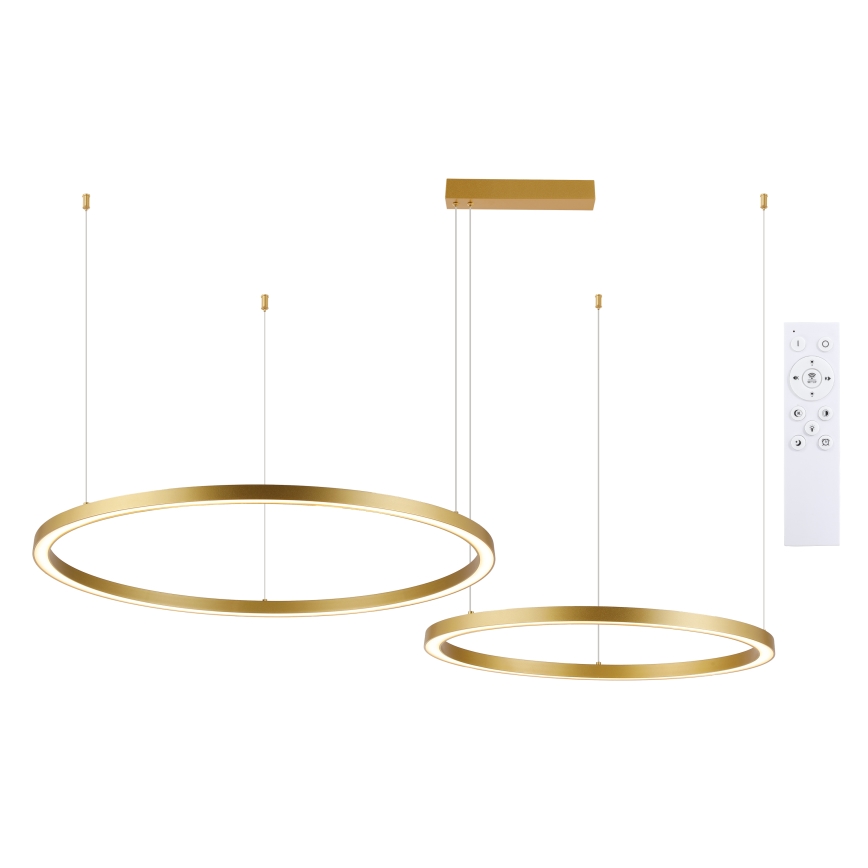 Brilagi - LED hämardatav lühter riputuskaabliga PORTOFINO LED/98W/230V 3000-6000K kuldne + kaugjuhtimispult