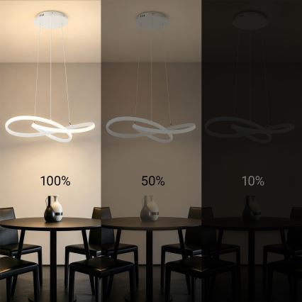 BRILAGI - LED hämardatav rippvalgusti INFINITY riputuskaabliga LED/55W/230V 3000-6000K 50x50 cm valge + kaugjuhtimispult