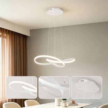 BRILAGI - LED hämardatav rippvalgusti INFINITY riputuskaabliga LED/55W/230V 3000-6000K 50x50 cm valge + kaugjuhtimispult