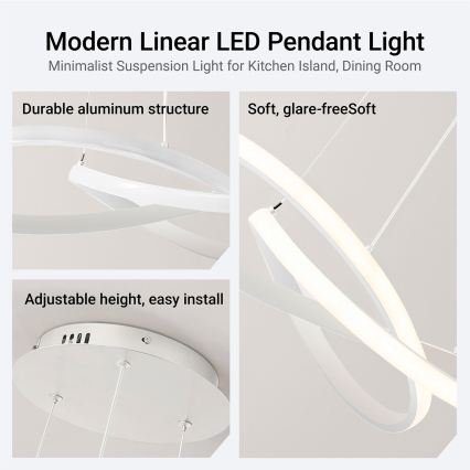 BRILAGI - LED hämardatav rippvalgusti INFINITY riputuskaabliga LED/55W/230V 3000-6000K 50x50 cm valge + kaugjuhtimispult