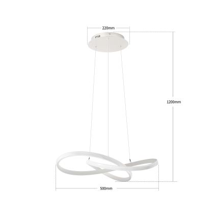 Brilagi - LED hämardatav rippvalgusti INFINITY riputuskaabliga LED/55W/230V 3000-6000K 50x50 cm valge + kaugjuhtimispult