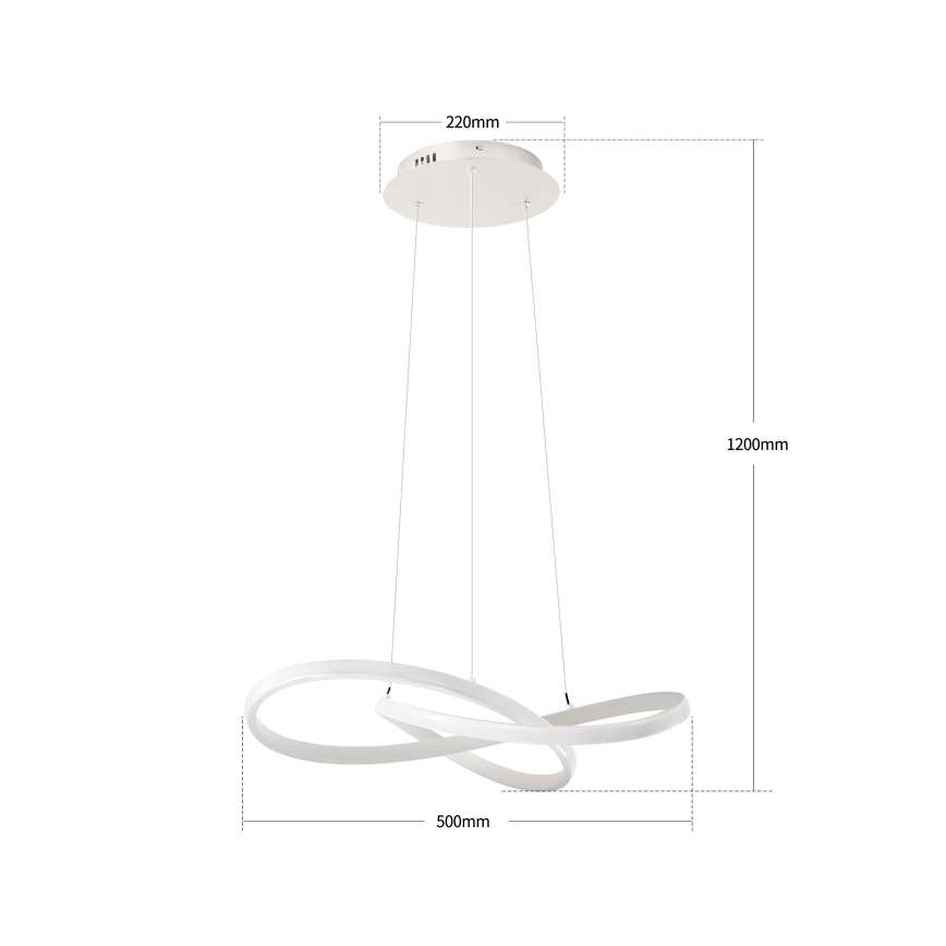 Brilagi - LED hämardatav rippvalgusti INFINITY riputuskaabliga LED/55W/230V 3000-6000K 50x50 cm valge + kaugjuhtimispult