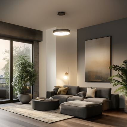 Brilagi - LED hämardatav rippvalgusti kaablil FALCON II LED/67W/230V 3000-6500K läbimõõt 40 cm must + kaugjuhtimispult