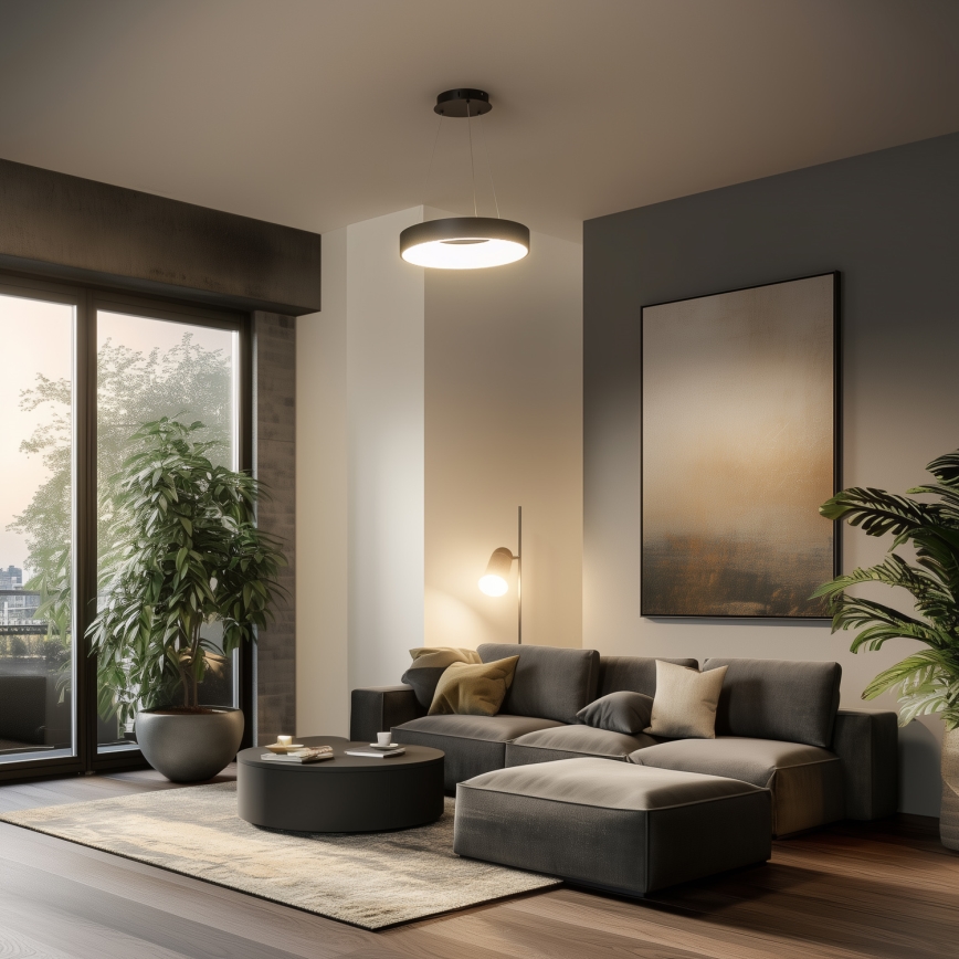 Brilagi - LED hämardatav rippvalgusti kaablil FALCON II LED/67W/230V 3000-6500K läbimõõt 40 cm must + kaugjuhtimispult