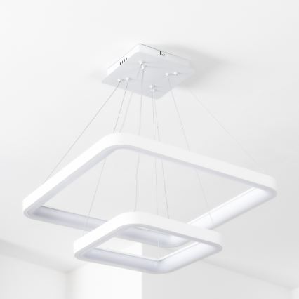 Brilagi - LED-hämardatav rippvalgusti kaabliga FALCON SLIM LED/78W/230V 3000-6500K 50x50 cm valge + kaugjuhtimispult
