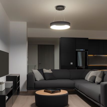 Brilagi - LED hämardatav rippvalgusti kaablil FALCON LED/40W/230V 3000-6500K läbimõõt 45 cm must + kaugjuhtimispult