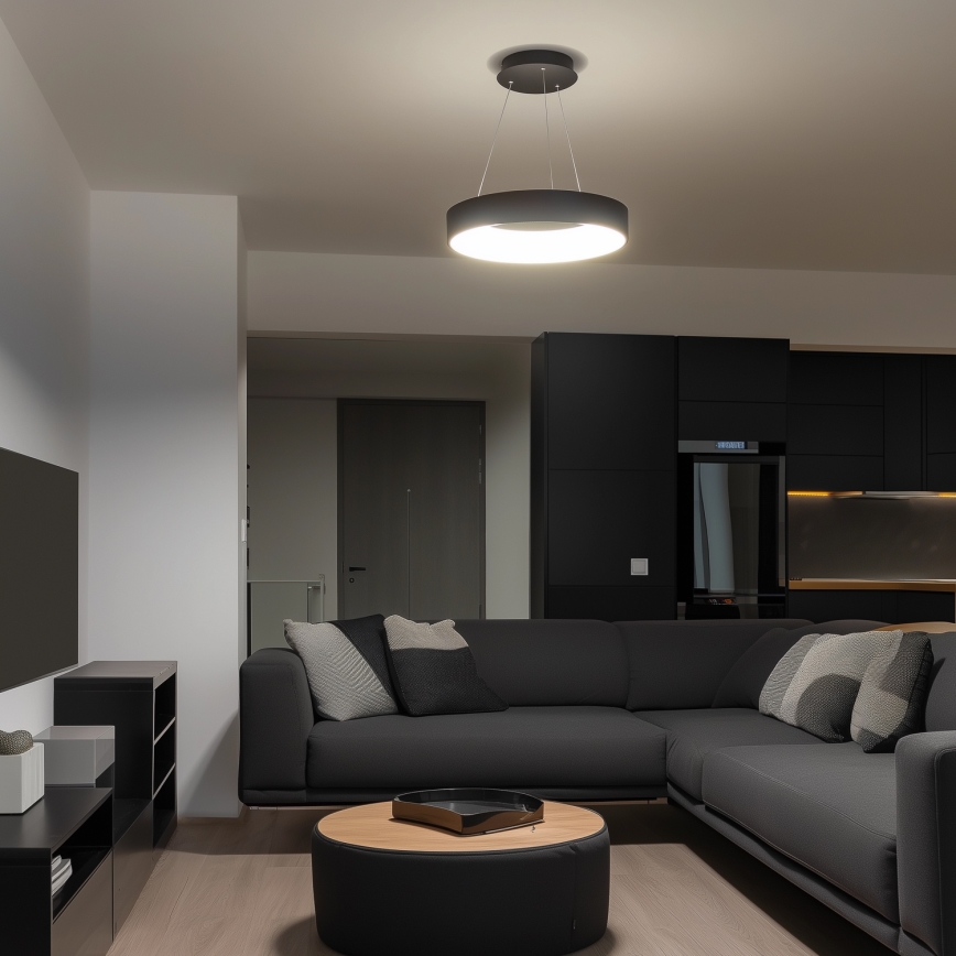 Brilagi - LED hämardatav rippvalgusti kaablil FALCON LED/40W/230V 3000-6500K läbimõõt 45 cm must + kaugjuhtimispult