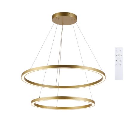 Brilagi - LED-hämardatav köisel riputatav lühter PORTOFINO LED/98W/230V 3000-6000K pr. 80 cm kuldne + kaugjuhtimispult