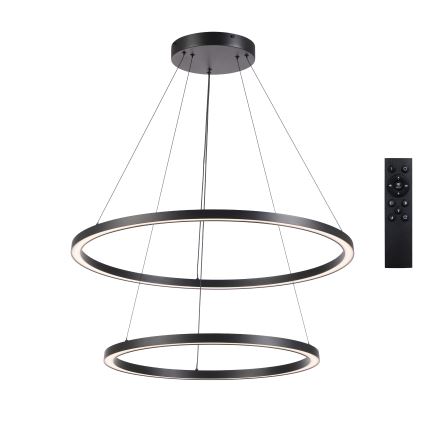 Brilagi - LED-hämardatav rippvalgusti kaabliga PORTOFINO LED/98W/230V 3000-6000K läbimõõt 80 cm must + kaugjuhtimispult