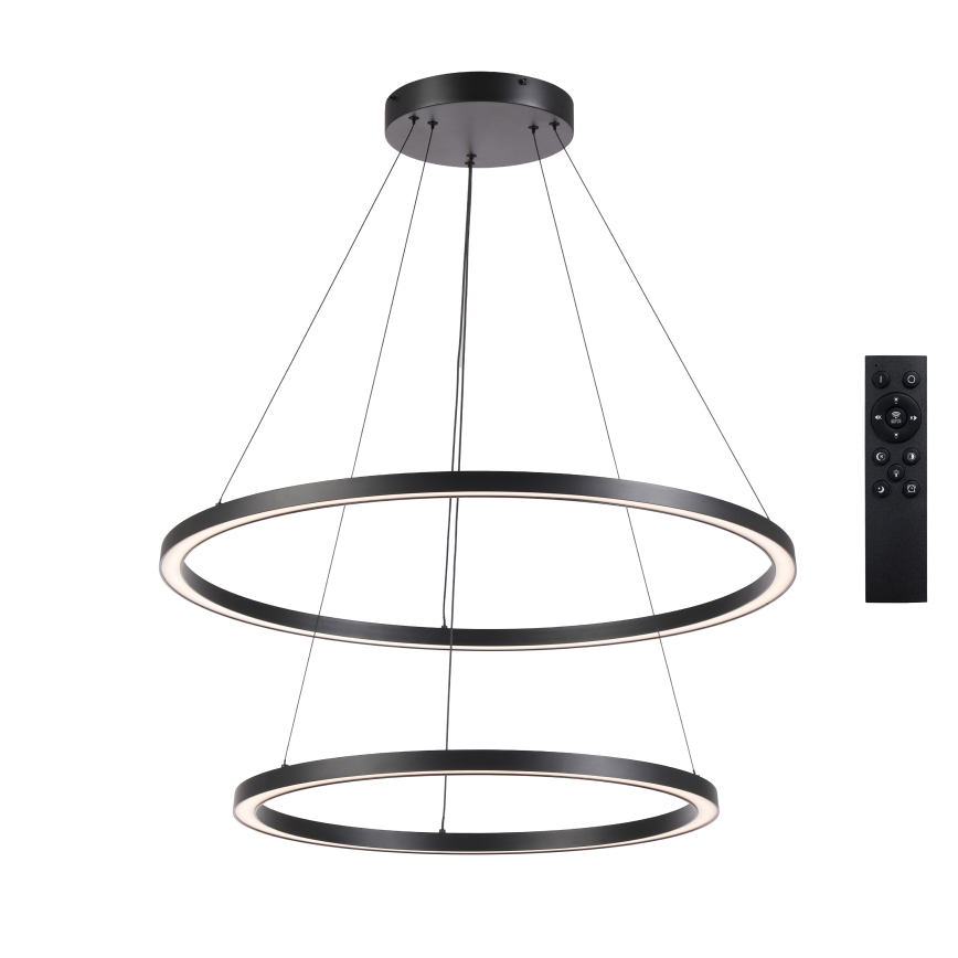 Brilagi - LED-hämardatav rippvalgusti kaabliga PORTOFINO LED/98W/230V 3000-6000K läbimõõt 80 cm must + kaugjuhtimispult