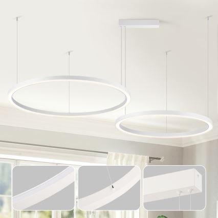 Brilagi - Hämardatav riputatav lühter kaabliga PORTOFINO LED/98W/230V 3000-6000K valge + kaugjuhtimispult