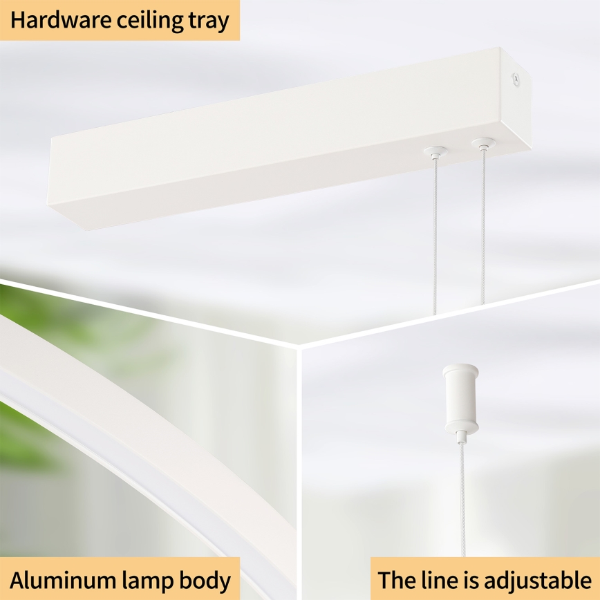 Brilagi - Hämardatav riputatav lühter kaabliga PORTOFINO LED/98W/230V 3000-6000K valge + kaugjuhtimispult