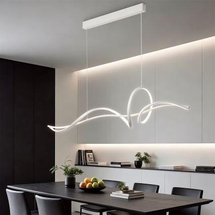 Brilagi - LED hämardatav rippvalgusti kaabliga SIGNATURE LED/55W/230V 3000-6000K 120x23 cm valge + kaugjuhtimispult