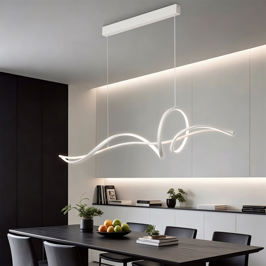Brilagi - LED hämardatav rippvalgusti kaabliga SIGNATURE LED/55W/230V 3000-6000K 120x23 cm valge + kaugjuhtimispult