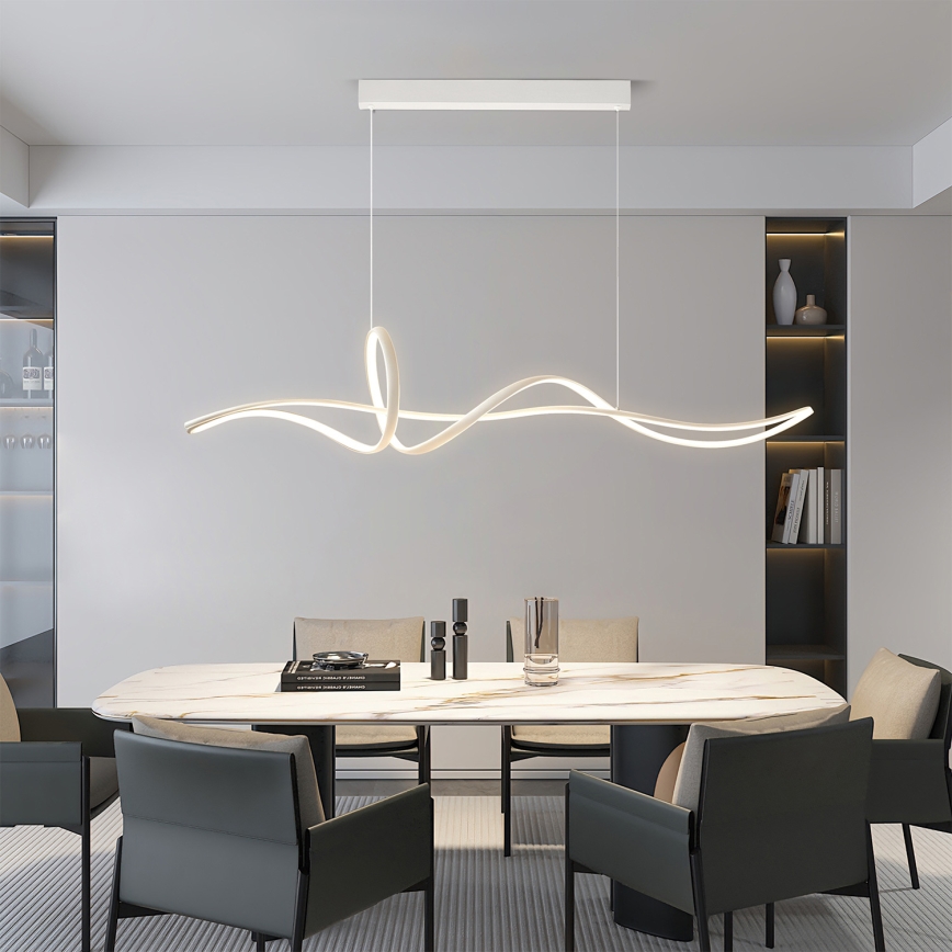 Brilagi - LED hämardatav rippvalgusti kaabliga SIGNATURE LED/55W/230V 3000-6000K 120x23 cm valge + kaugjuhtimispult