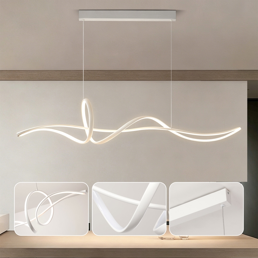 Brilagi - LED hämardatav rippvalgusti kaabliga SIGNATURE LED/55W/230V 3000-6000K 120x23 cm valge + kaugjuhtimispult