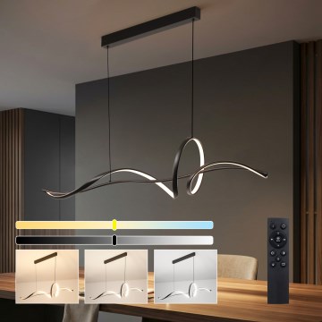 Brilagi - hämardatav LED-rippvalgusti kaabliga SIGNATURE LED/55W/230V 3000-6000K 120x23 cm must + kaugjuhtimispult
