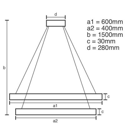 Brilagi - dimmendatav LED-rippvalgusti kaablil COSMOWAVE LED/115W/230V 3000-6500K + kaugjuhtimispult