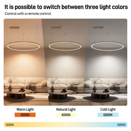 BRILAGI - LED-hämardatav rippvalgusti riputuskaabliga PORTOFINO LED/60W/230V 3000-6000K läbimõõt 80 cm beež + kaugjuhtimispult