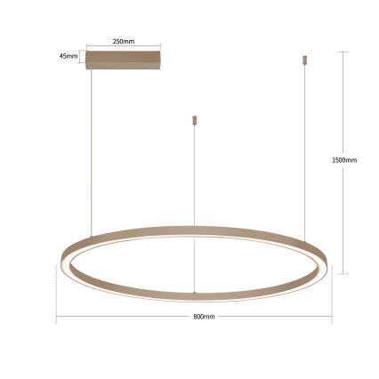 BRILAGI - LED-hämardatav rippvalgusti riputuskaabliga PORTOFINO LED/60W/230V 3000-6000K läbimõõt 80 cm beež + kaugjuhtimispult