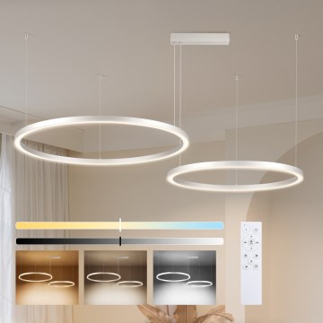Brilagi - hämardatav LED-rippvalgusti kaablil PORTOFINO LED/98W/230V 3000-6000K hõbedane + kaugjuhtimispult