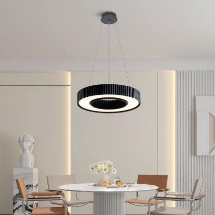 Brilagi - LUMIX LED hämardatav ripatsvalgusti kaablil, LED/48W/230V, 3000-6000K, must, läbimõõt 50 cm + kaugjuhtimispult