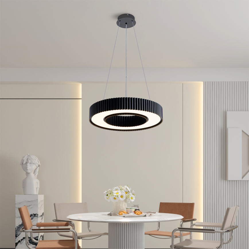 Brilagi - LUMIX LED hämardatav ripatsvalgusti kaablil, LED/48W/230V, 3000-6000K, must, läbimõõt 50 cm + kaugjuhtimispult