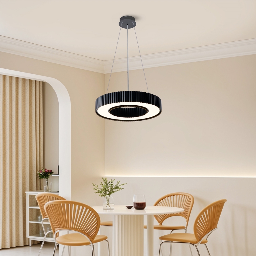 Brilagi - LUMIX LED hämardatav ripatsvalgusti kaablil, LED/48W/230V, 3000-6000K, must, läbimõõt 50 cm + kaugjuhtimispult
