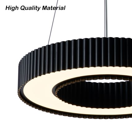Brilagi - LUMIX LED hämardatav ripatsvalgusti kaablil, LED/48W/230V, 3000-6000K, must, läbimõõt 50 cm + kaugjuhtimispult
