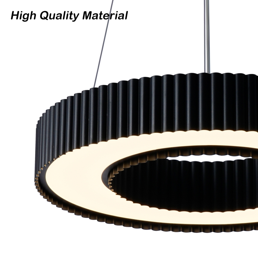 Brilagi - LUMIX LED hämardatav ripatsvalgusti kaablil, LED/48W/230V, 3000-6000K, must, läbimõõt 50 cm + kaugjuhtimispult