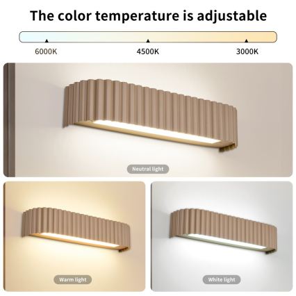 BRILAGI - LED hämardatav seinavalgusti FALCON MODERN LED/14W/230V 3000-6000K 40 cm beež + kaugjuhtimispult