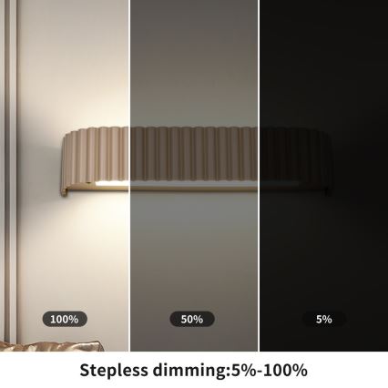 BRILAGI - LED hämardatav seinavalgusti FALCON MODERN LED/14W/230V 3000-6000K 40 cm beež + kaugjuhtimispult
