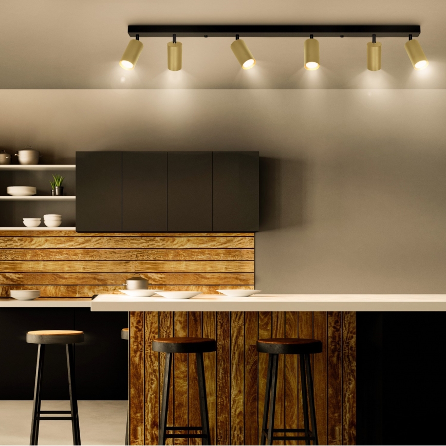 Brilagi - LED-hämardatav suunavalgusti SELE GOLDEN 6xGU10/6,5W/230V 2700-6500K must/kuldne