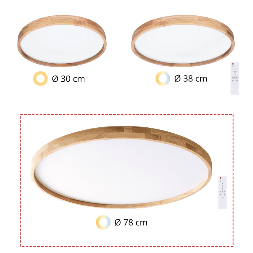 Brilagi - LED hämardatav laelamp ALSON LED/72W/230V 3000-6500K tamm, läbimõõt 78 cm + kaugjuhtimispult