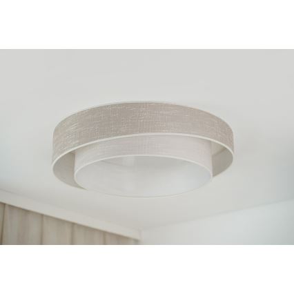 Brilagi - LED-hämardatav laelamp DOVER SHINE LED/24W/230V, läbimõõt 60 cm, 3000/4000/6500K, hall/kreemjas + kaugjuhtimispult