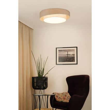 Brilagi - LED-hämardatav laelamp DOVER SHINE LED/24W/230V, läbimõõt 60 cm, 3000/4000/6500K, hall/kreemjas + kaugjuhtimispult