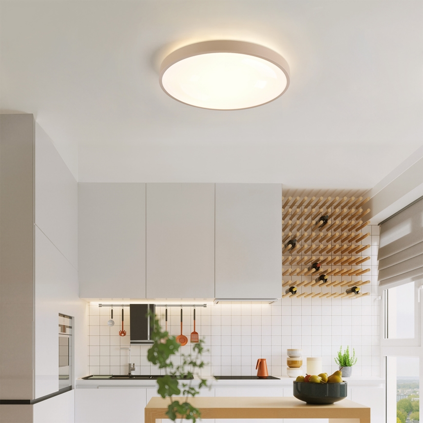 Brilagi - LED-hämardatav laevalgusti GLASS POOL DOUBLE LED/48W/230V 3000-6000K 40 cm beež + kaugjuhtimispult