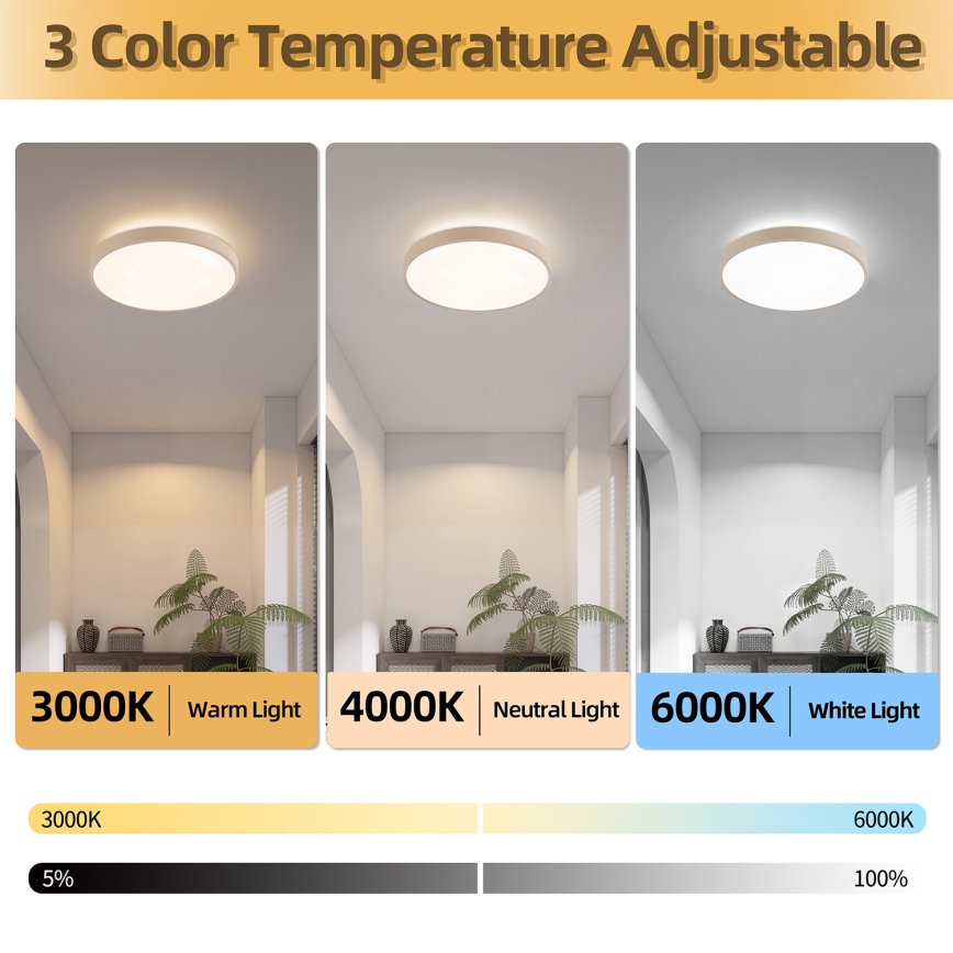 Brilagi - LED-hämardatav laevalgusti GLASS POOL DOUBLE LED/48W/230V 3000-6000K 40 cm beež + kaugjuhtimispult
