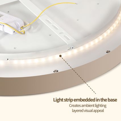 Brilagi - LED-hämardatav laevalgusti GLASS POOL DOUBLE LED/48W/230V 3000-6000K 40 cm beež + kaugjuhtimispult