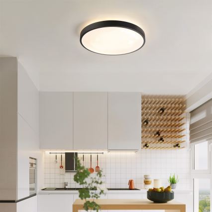 Brilagi - LED hämardatav laelamp GLASS POOL DOUBLE LED/48W/230V 3000-6000K 40 cm must + kaugjuhtimispult