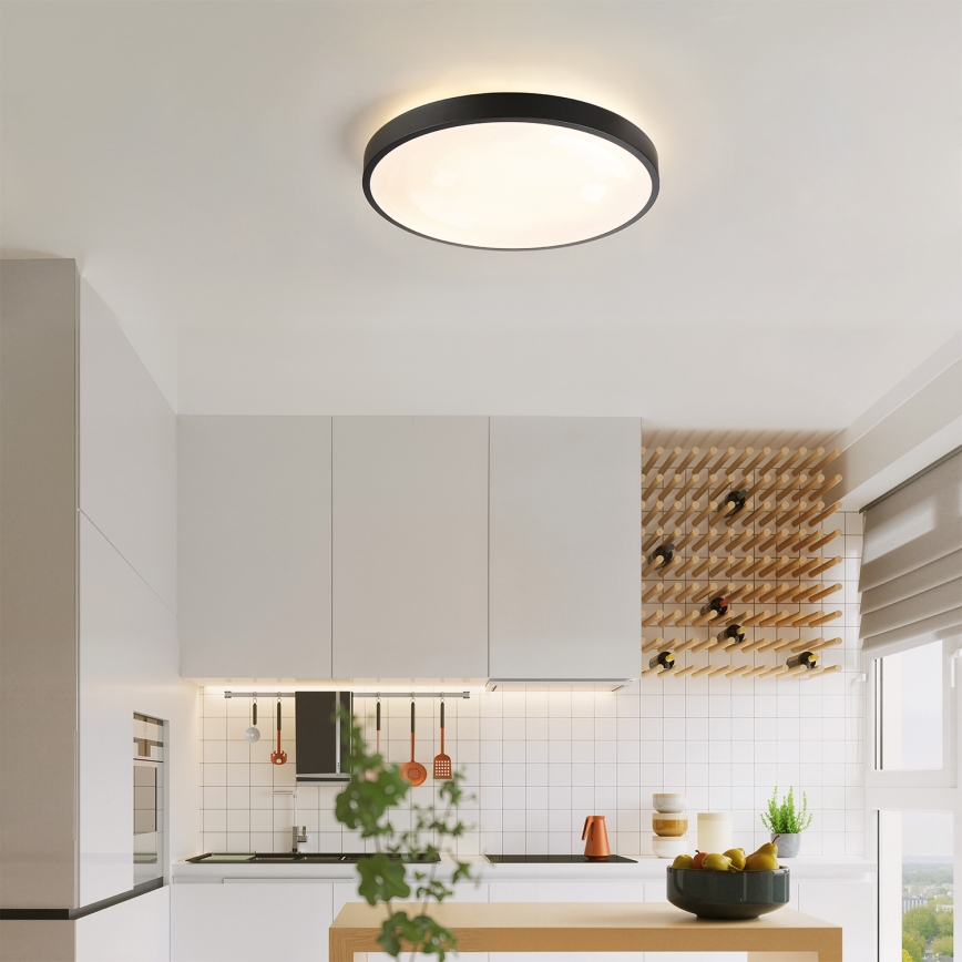 Brilagi - LED hämardatav laelamp GLASS POOL DOUBLE LED/48W/230V 3000-6000K 40 cm must + kaugjuhtimispult